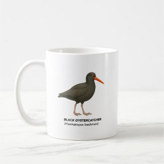 Caneca De Café Oystercatcher Negro - Aves da Califórnia