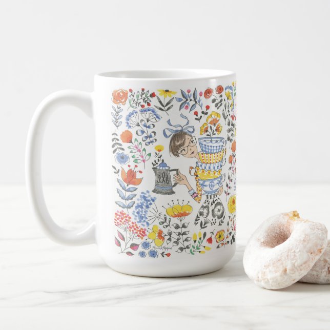 Caneca De Café Oz Blossom Brew Mug De 15" (Com Donut)