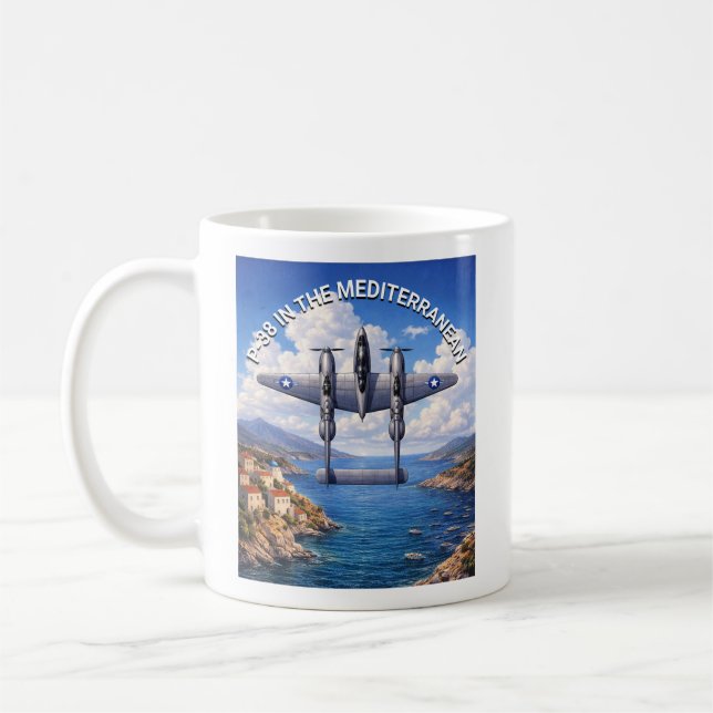 Caneca De Café P-38 Lightning in the Mediterranean Theater (Esquerda)