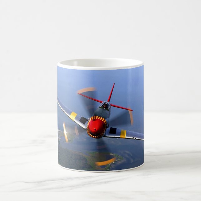 Caneca De Café P-51 Avião-Combatente (Centro)