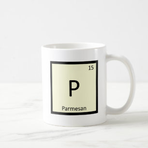 Caneca De Café P - Química do Queijo Parmesão Tabela Periódica