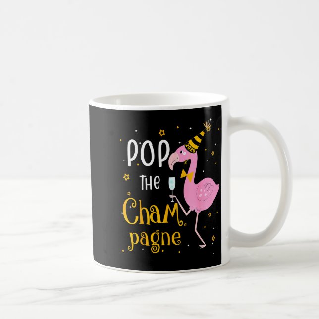 Caneca De Café P The Champagne It's New Year! Funny Flamingo Drin (Direita)