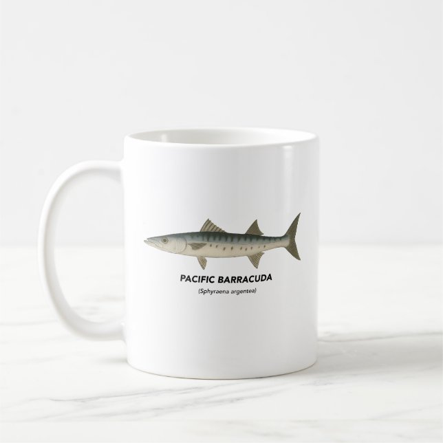 Caneca De Café Pacific Barracuda - Animais Marinhos da Califórnia (Esquerda)