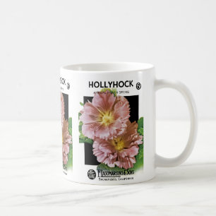 Caneca De Café Pacote da semente do vintage do Hollyhock