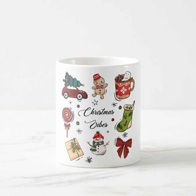 Caneca De Café Pacote de Adesivos de Natal Vibes de Natal (Centro)