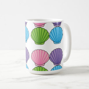 Caneca De Café Pacote de Seashell Colorido de Pastel