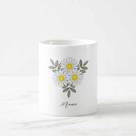Caneca De Café Pacote de Texto Personalizado Daisy