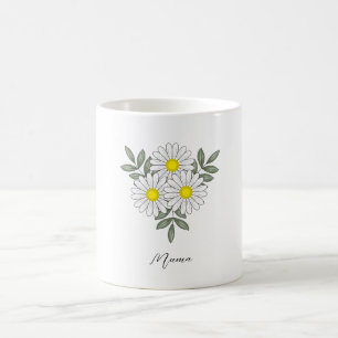 Caneca De Café Pacote de Texto Personalizado Daisy