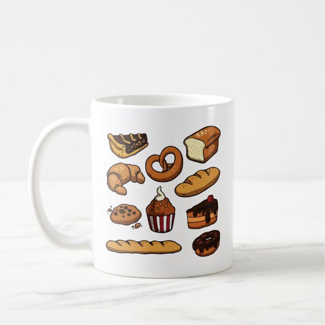 Caneca De Café Padaria de bolos e pães fofos (Esquerda)