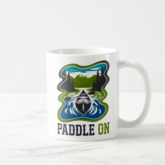 Caneca De Café Paddle Em Canoeiro Adventure Lake Design (Direita)