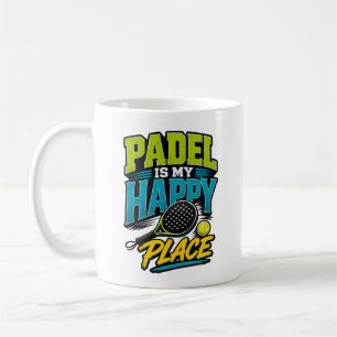Caneca De Café Padel É o Meu Lugar Feliz Retro Esportes