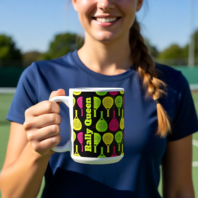 Caneca De Café Padel Neon Rally Fuel (Padel Neon Rally Fuel Coffee Mug, custom text on side)