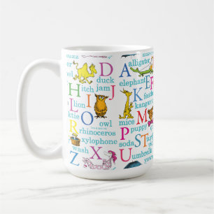 Caneca De Café Padrão ABC de Dr. Seuss com Palavras