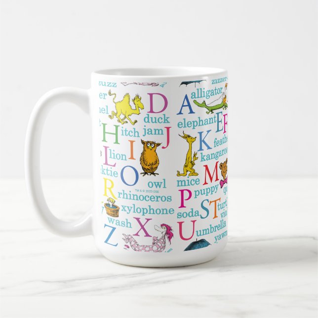 Caneca De Café Padrão ABC de Dr. Seuss com Palavras (Esquerda)