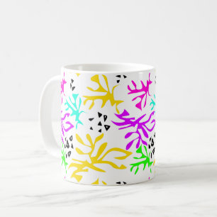 Caneca De Café Padrão abstrato de neon multicolorido