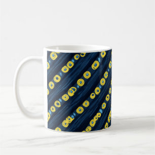 Caneca De Café Padrão Abstrato de Pontos Amarelos