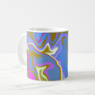 Caneca De Café Padrão Abstrato de Redemoinho Multicolorido