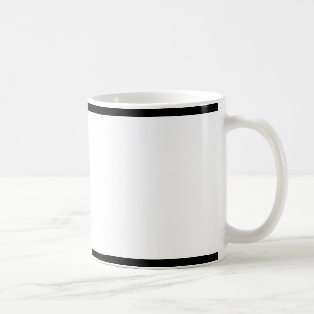 Caneca De Café Padrão Abstrato Elegante Preto e Branco (Direita)