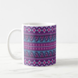 Caneca De Café padrão abstrato étnico de faixa, vintag ornamental