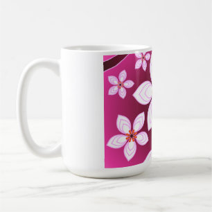 Caneca De Café Padrão Abstrato Floral Rosa   Flor Estética Ar