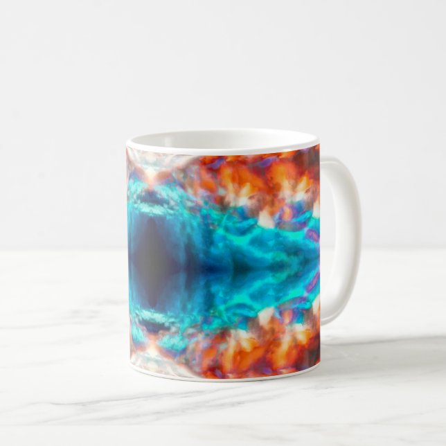Caneca De Café padrão abstrato psíedélico (Frente Esquerda)