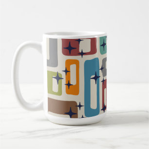 Caneca De Café Padrão Abstrato Retro Moderno de Meados do Século