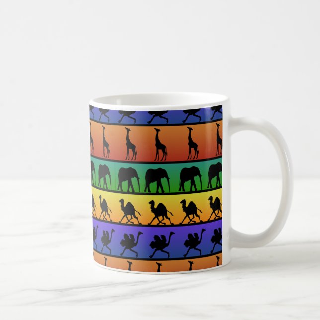 Caneca De Café Padrão Africano de Animais (Direita)