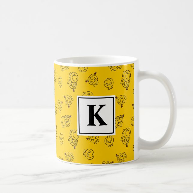 Caneca De Café Padrão amarelo | Monograma (Direita)