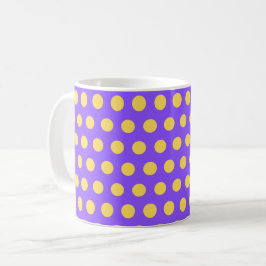 Caneca De Café Padrão Amarelo Roxo do Bolinhas