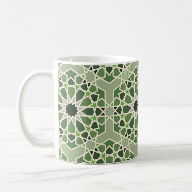 Caneca De Café Padrão andaluz verde árabe (Esquerda)