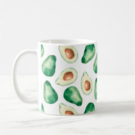 Caneca De Café Padrão Aquarela Avocado