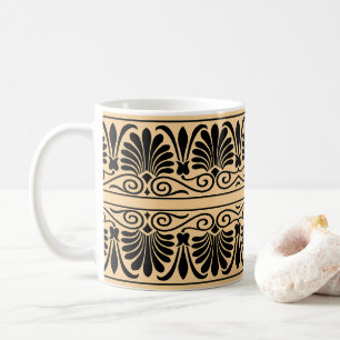 Caneca De Café Padrão Árabe Grego Mediterrâneo Marrom