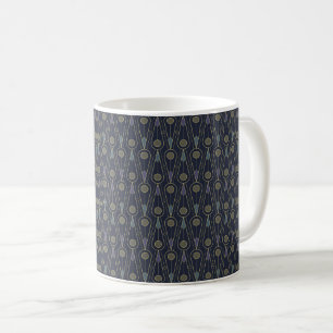 Caneca De Café padrão Art Deco com formas geométricas em ouro