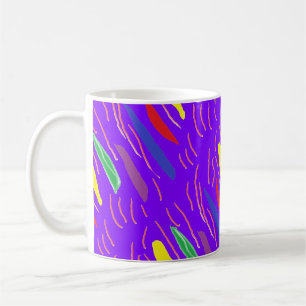 Caneca De Café Padrão artístico em roxo quebradiço