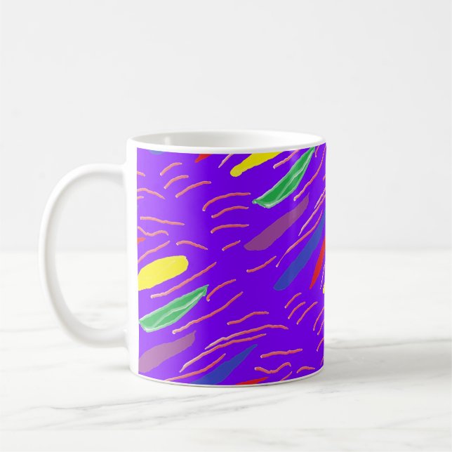 Caneca De Café Padrão artístico em roxo quebradiço (Esquerda)