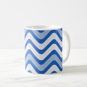 Caneca De Café Padrão Azul de Onda