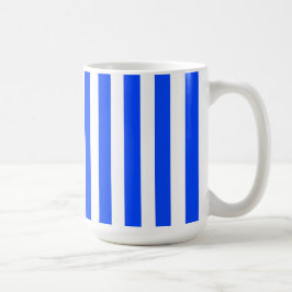 Caneca De Café Padrão Azul e Branco do Sailor de Faixa Vertical