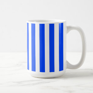 Caneca De Café Padrão Azul e Branco do Sailor de Faixa Vertical