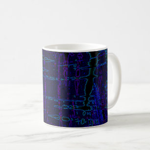 Caneca De Café Padrão azul escuro listrado