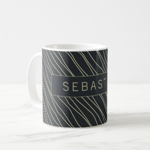 Caneca De Café Padrão Azul Escuro Strik Personalizado