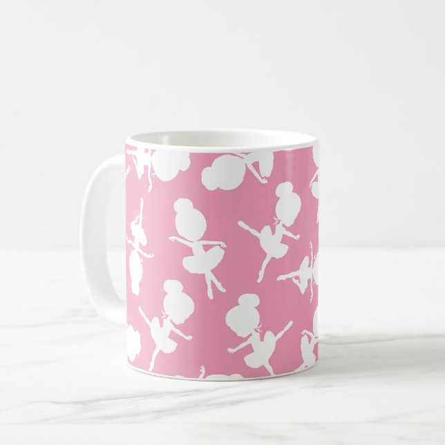 Caneca De Café Padrão Ballerina, Meninas Balés, Dança Balé (Frente Esquerda)