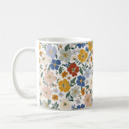 Caneca De Café Padrão Boho de Prado de Flores Silvestres
