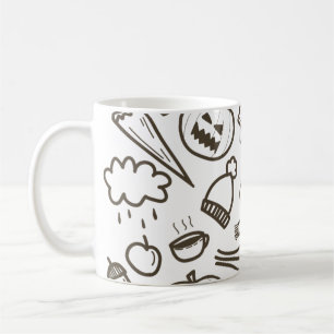 Caneca De Café Padrão Bonito De Maçã De Halloween Sem Costura, Ha