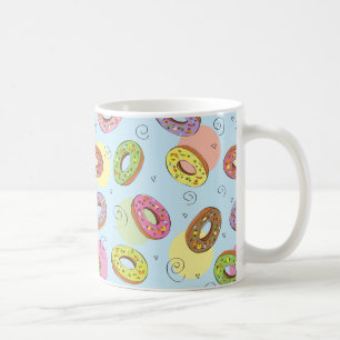 Caneca De Café Padrão bonito de rosca de aquarela azul