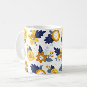Caneca De Café Padrão bonito do Jardim Floral Primavera