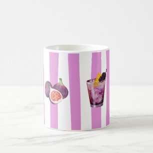 Caneca De Café Padrão Botânico Aquarela Lavanda