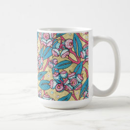Caneca De Café Padrão Botânico da Planta Australiana Eucalyptus S