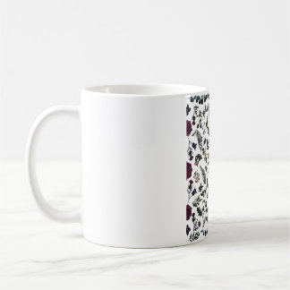 Caneca De Café Padrão Botânico de Academia Sombria e Mal-humorada