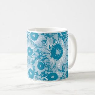 Caneca De Café Padrão Botânico Elegante