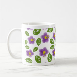Caneca De Café Padrão Botânico Floral Caprichoso Estético Jardim